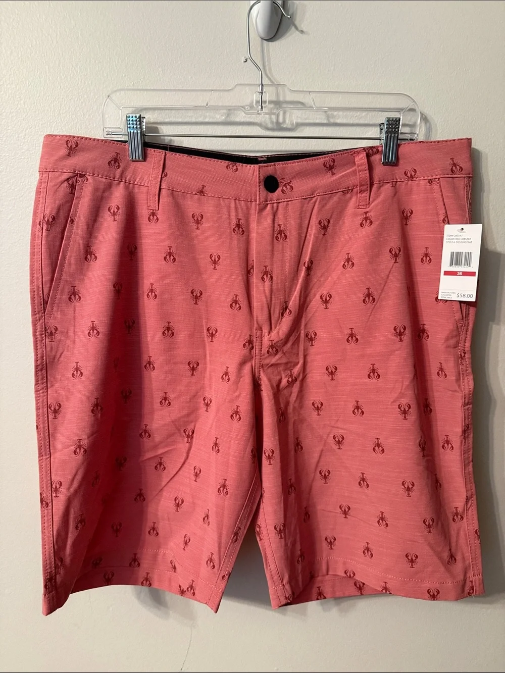 Coral Lobster Print Men's Shorts